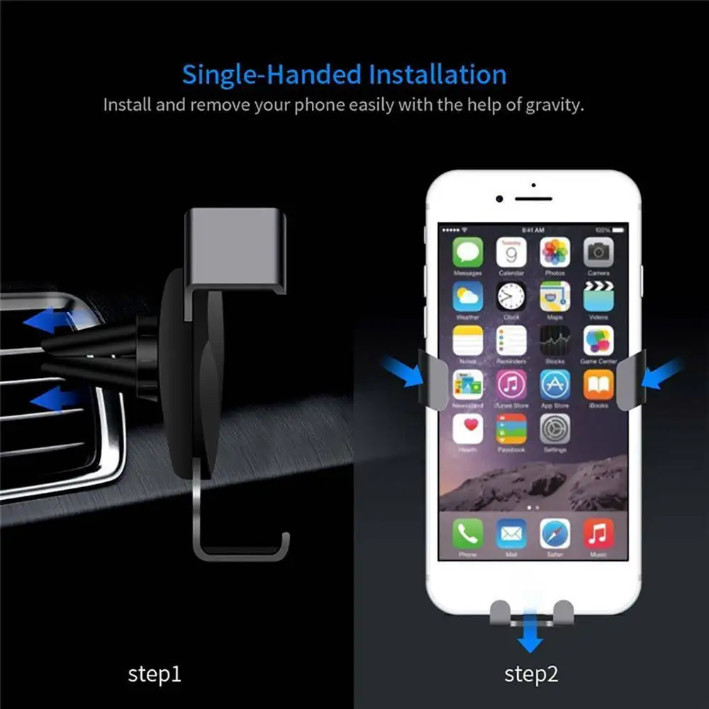

Car Cell Phone Holder Air Vent Mount Stand For Moible Phone Car Interior Bracket Accessories Black Universal