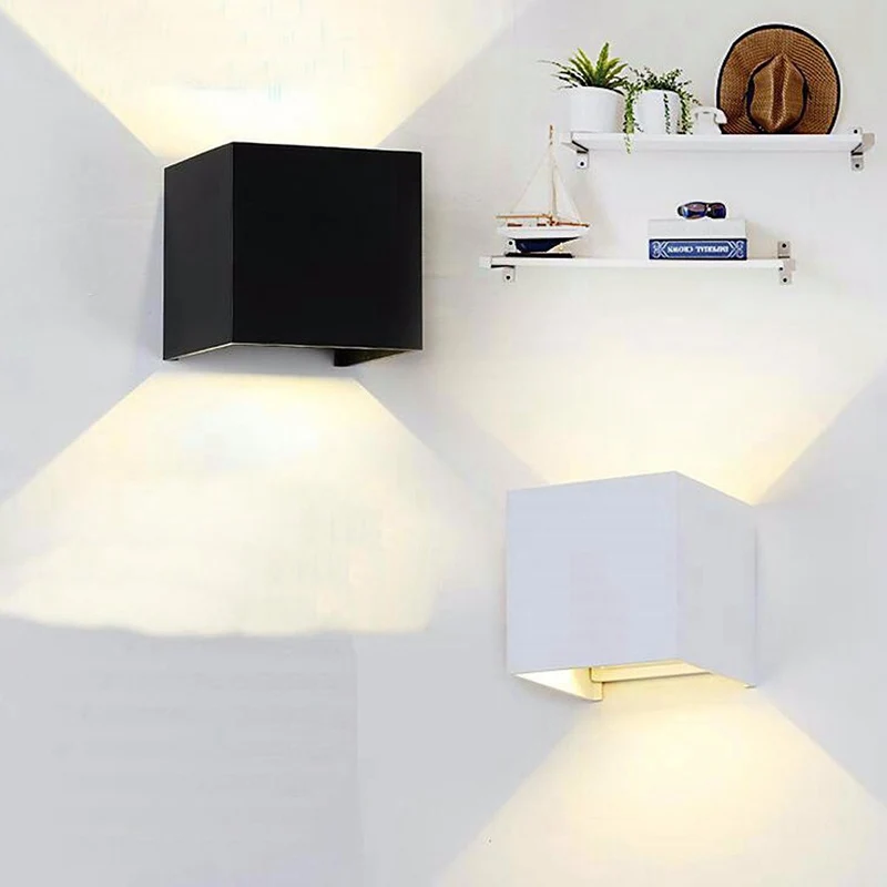 Современный 12 Вт светодиодный настенный светильник водонепроницаемый куб