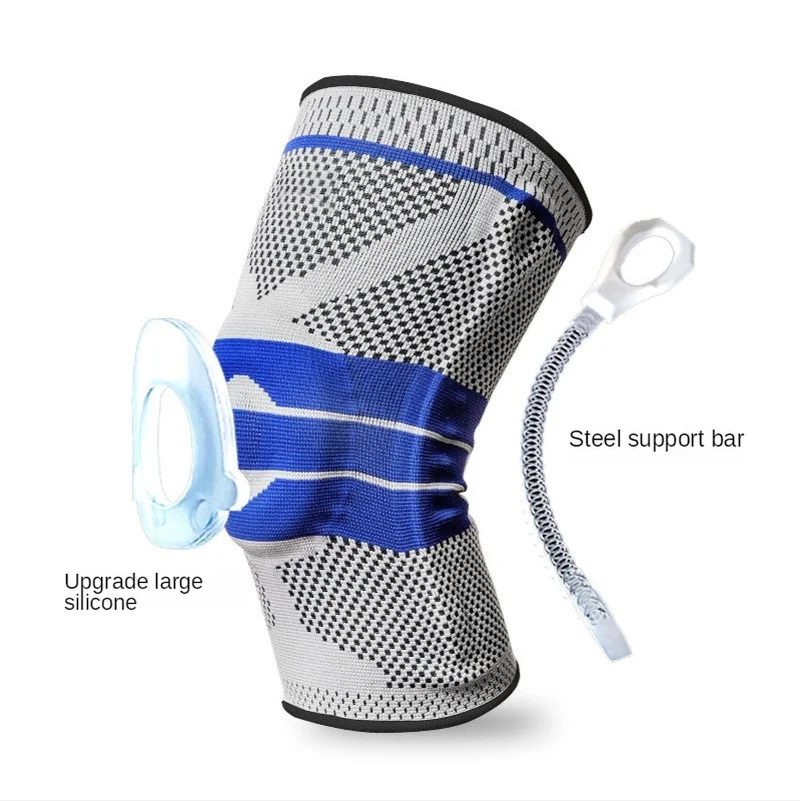 

Exercise Kneepad Professional Silicone Anti-collision Spring Knee Protector Mountain Riding and Running Fitness Outdoor