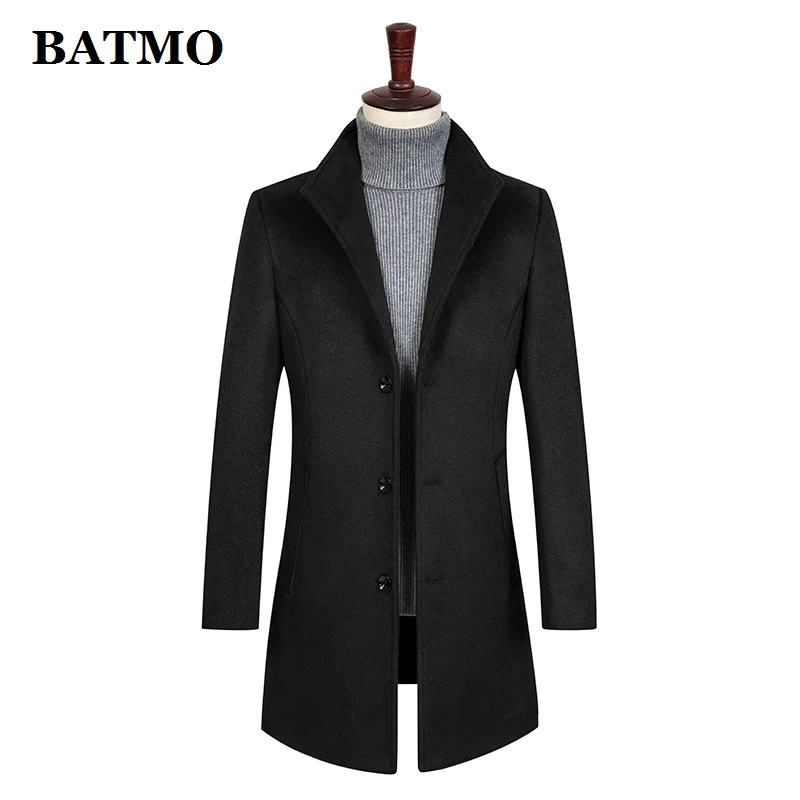 Мужской шерстяной тренчкот BATMO повседневный большого размера на осень и зиму M802