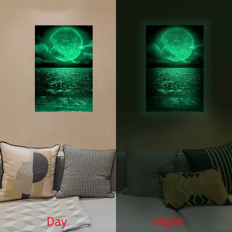 DIY Moonlight Luminous Wall Stickers PVC Glow In The Dark Decals Art Posters Removable Self-Adhesive For Nursery Room F1 | Дом и сад