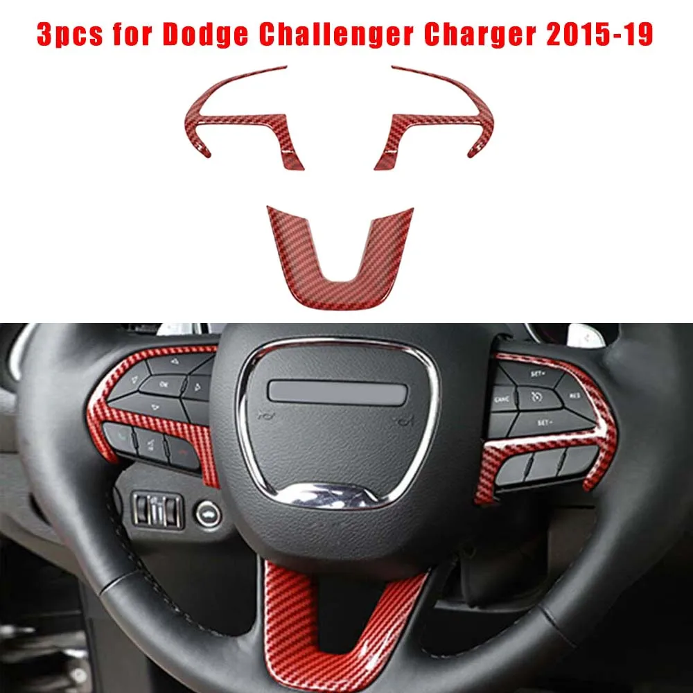 Carbon Decoration Trim Steering Wheel Cover For Dodge Challenger/Charger 15-19 ABS High quality | Автомобили и мотоциклы