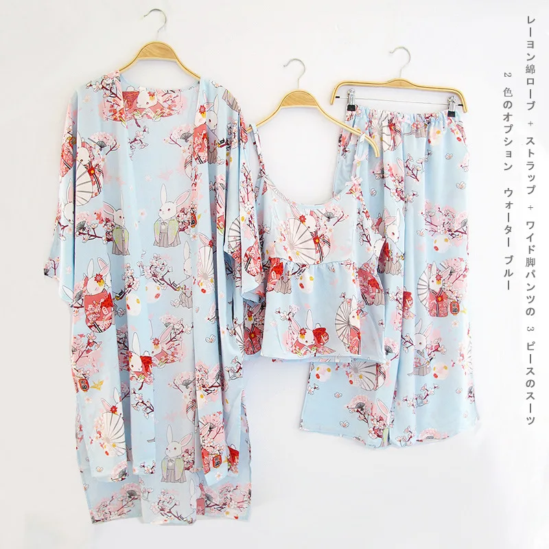 Женский пижамный комплект Хлопковая пижама на бретельках 3 Peices одежда для сна