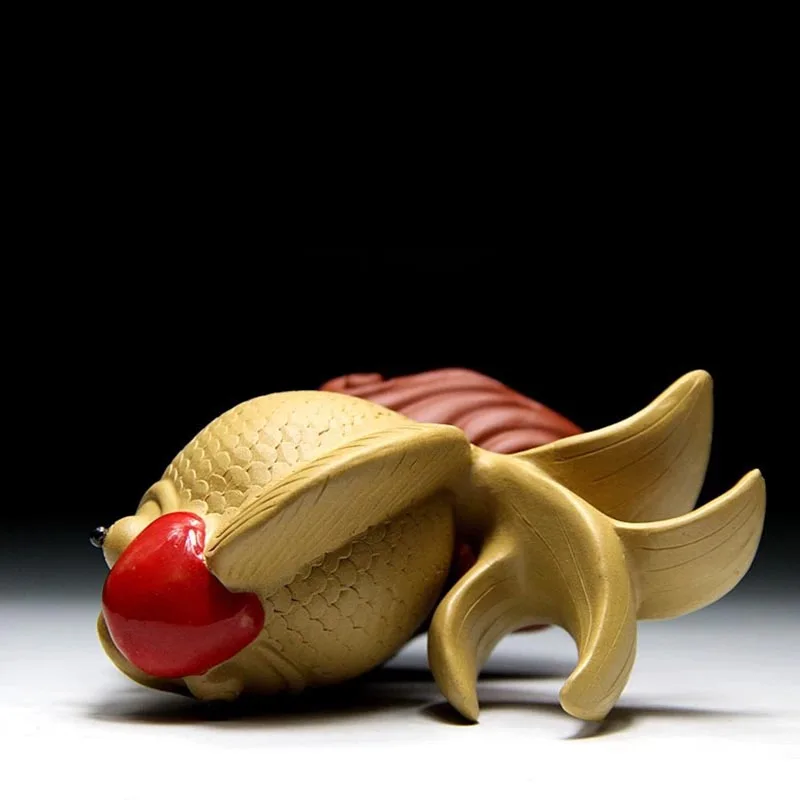 Подлинная фиолетовая глина Yixing красивая рыба чай домашний питомец офисный