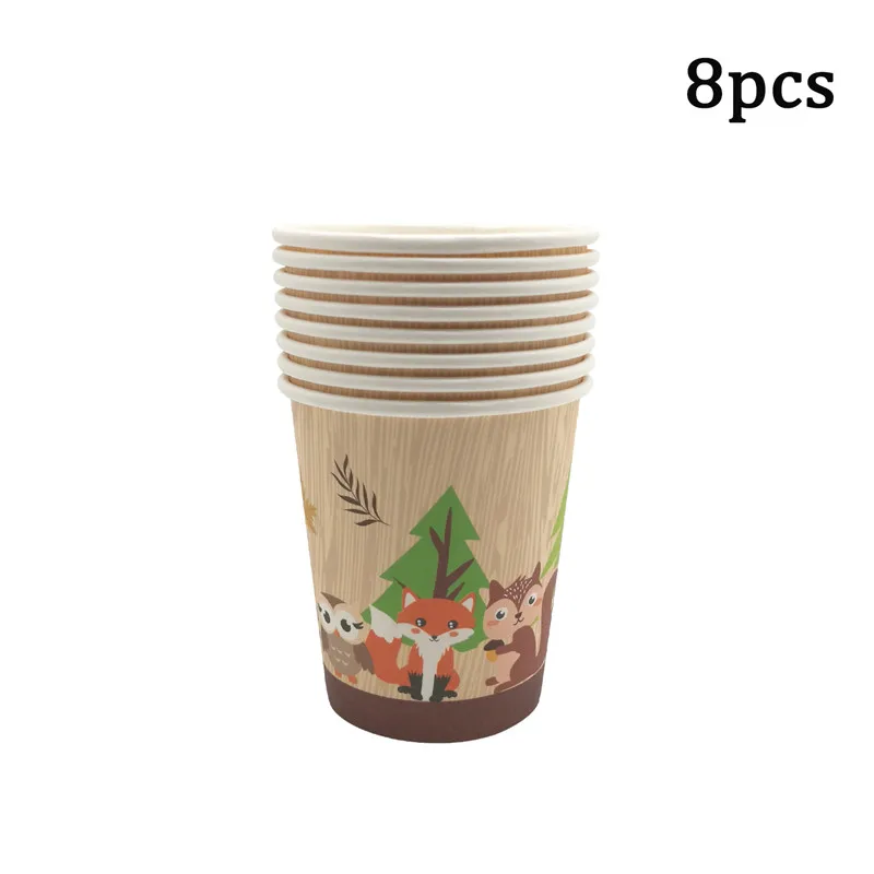 1 комплект лесные джунгли животные сафари баннер тарелки салфетки для