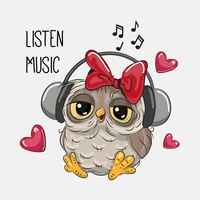 personality car sticker owl listening to music pvc high quality decoration waterproof cover scratch 15cm15cm