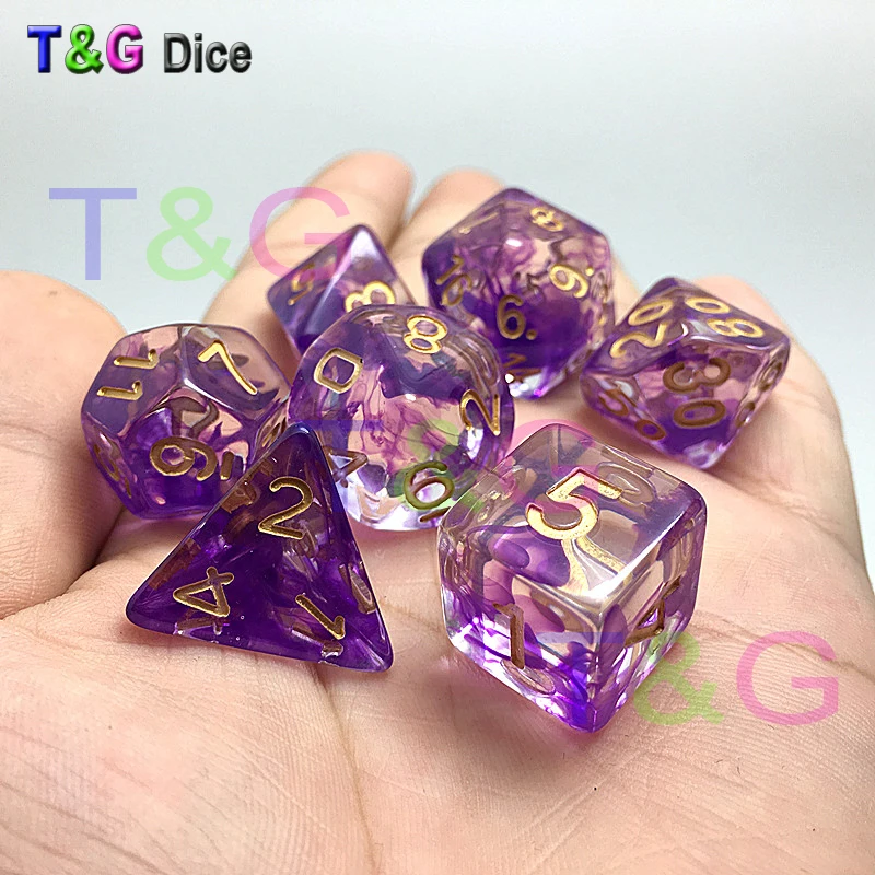 Фирменная Новинка кости полиэдральный Туманность Набор из 7 D& d игровой плюс сумка d4 d6 d8 d10 d12 d20 игральная кость комплект игрушка в подарок