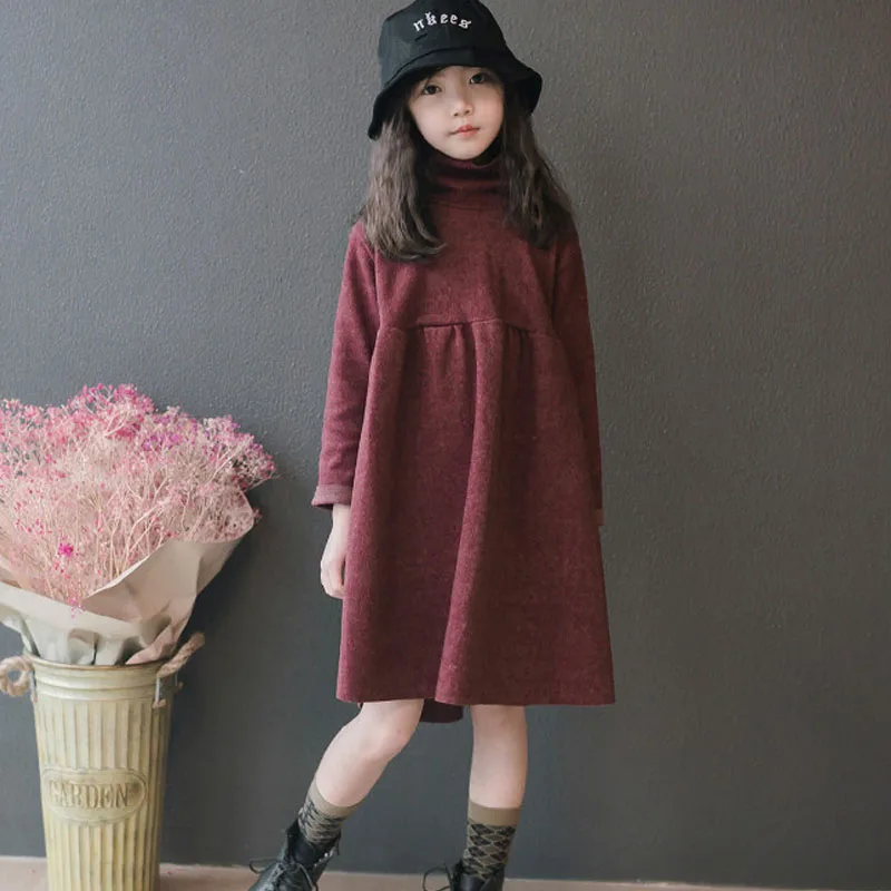 Платье для девочки Осень-зима детское платье отдыха свободное Модное нарядные