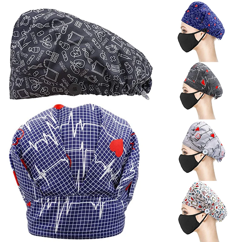 Шапки унисекс с рисунком на пуговицах рабочая одежда шапки для женщин и мужчин