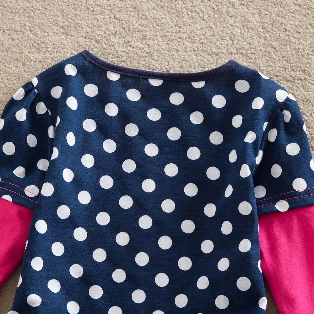 VIKITA Baby Girls Dress Toddlers Animal Cartoon Long Sleeve Princess Dresses Children Clothing for Kids Patchwork LH605 | Детская одежда