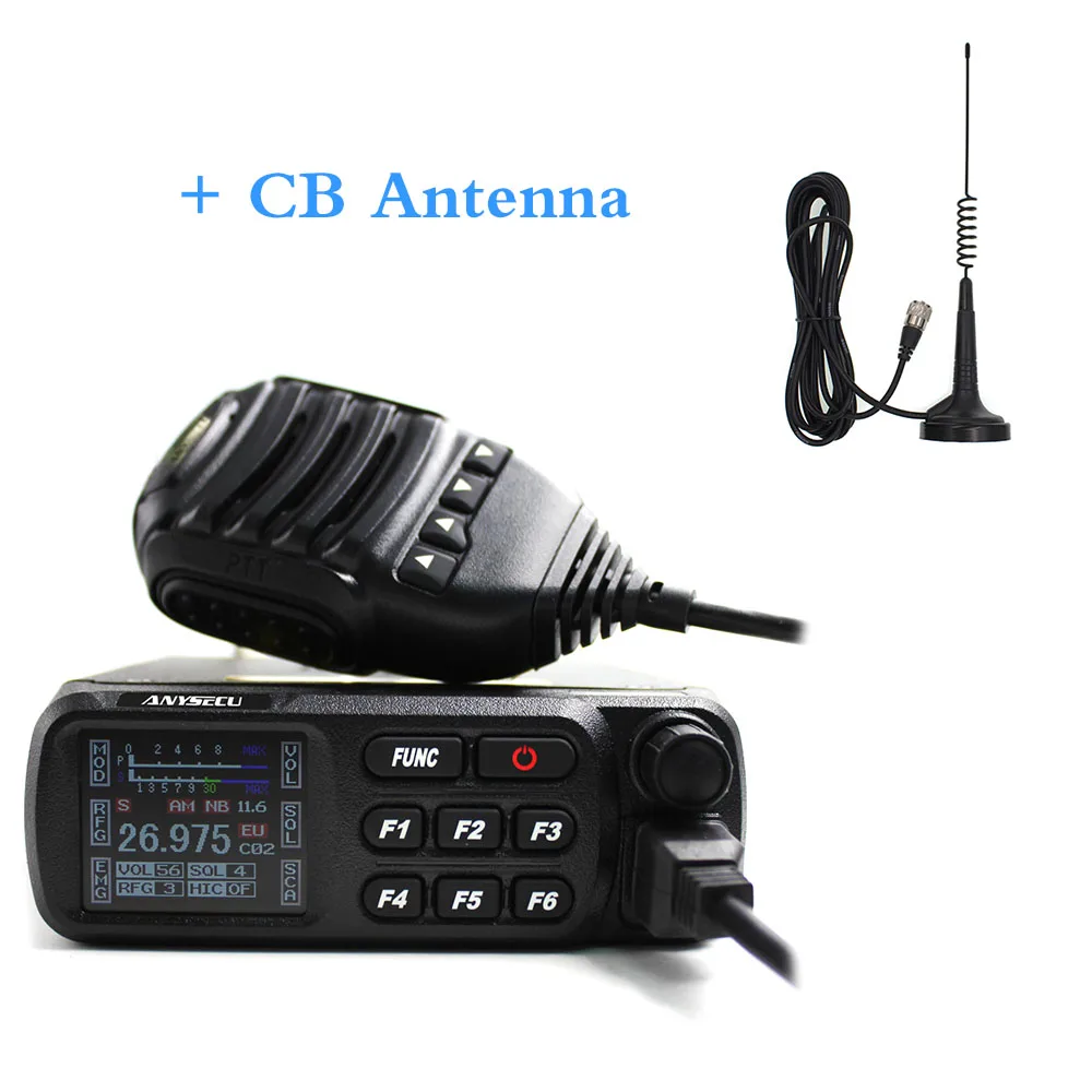add Antenna A-CB-27 CB радио 26,965-27,405 mhz AM/FM 12/24 v 4 ватт lcd schermo shotware Citizen Band Multi-Le Norme Мобильная радиостанция CB CB27 - Цвет: add Antenna