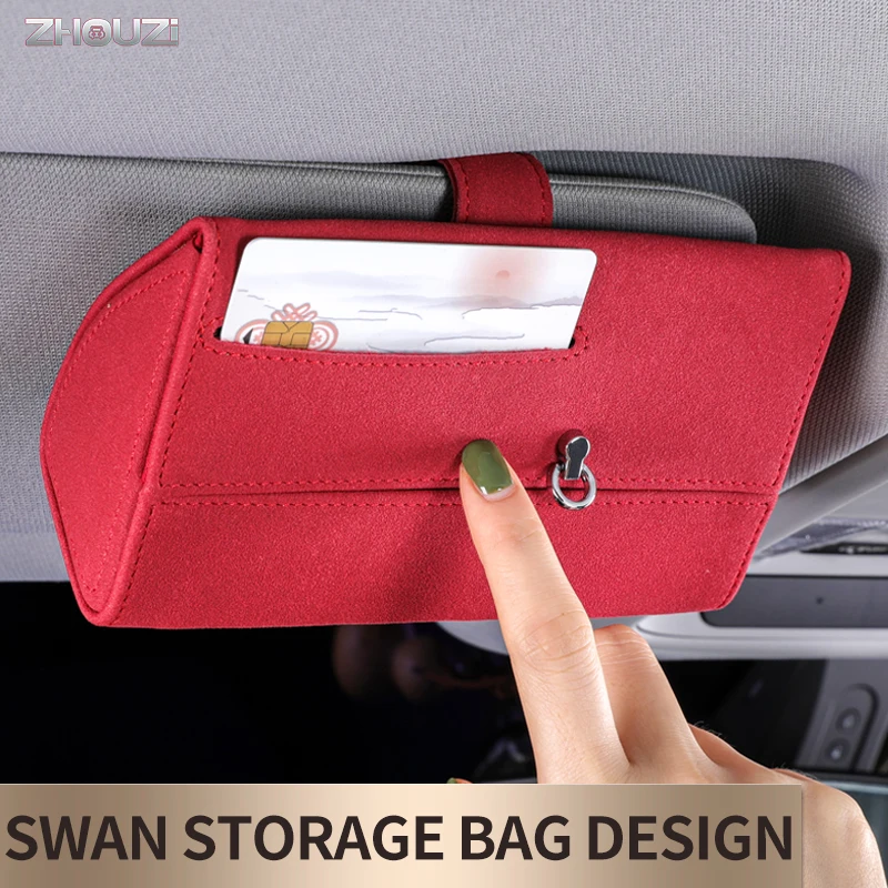 Общие замшевые ؜Car козырек Солнцезащитные очки Чехол держатель коробка