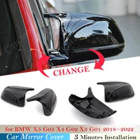 for bmw x5 g05 x4 g02 x3 g01 2018 2020 car rear view side wing mirror cap gloss black replacement cover car accessories 2019