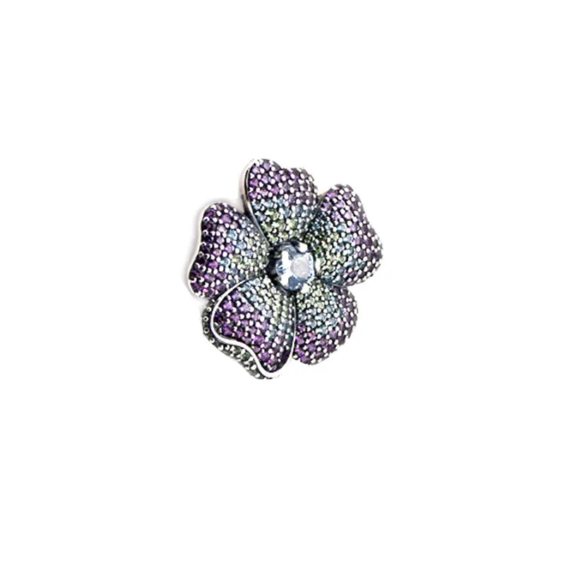

Glorious Bloom Pendant Brooch for Chain Necklaces Silver 925 Original Women Jewelry Spring Flower Charm Beads for Jewelry Making