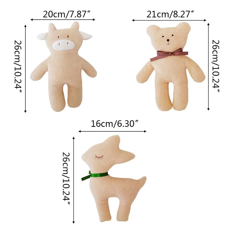 

Soft Appease Doll Animal Plush Toy Cartoon Calf Bear Fawn Children Appease Dolls Children Room Decoration Christmas Gift