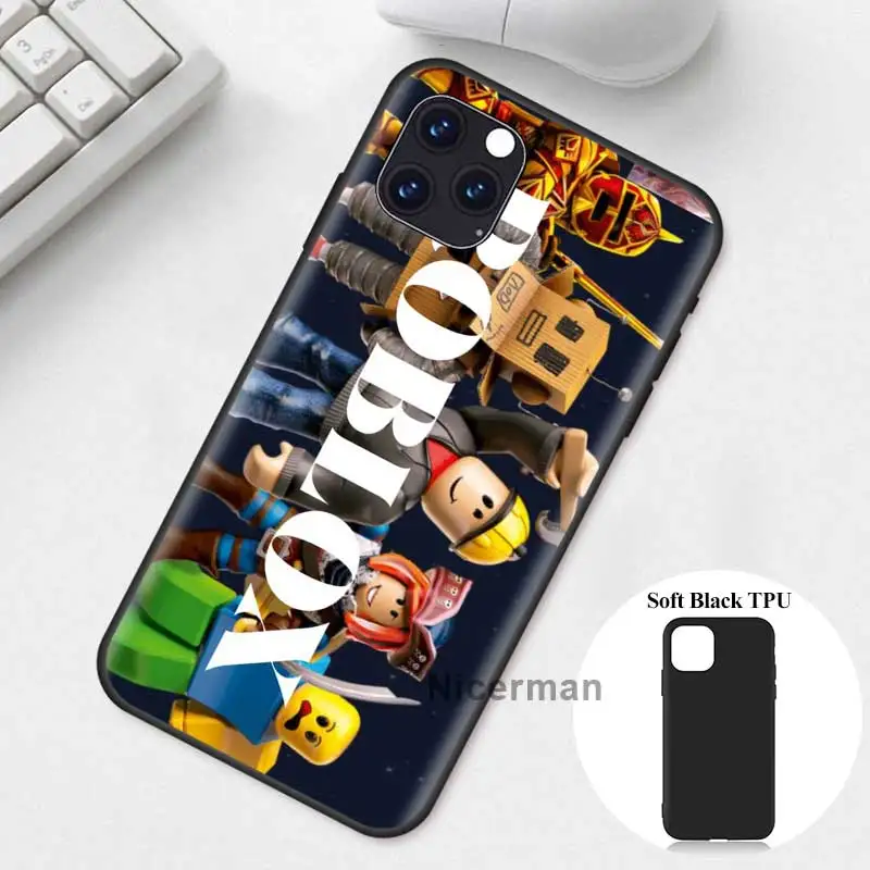 robloxes game coque for apple iphone 12 11 pro x xr xs max 7 8 plus 6 black soft phone cases 12mini 6s se 2020 capa free global shipping