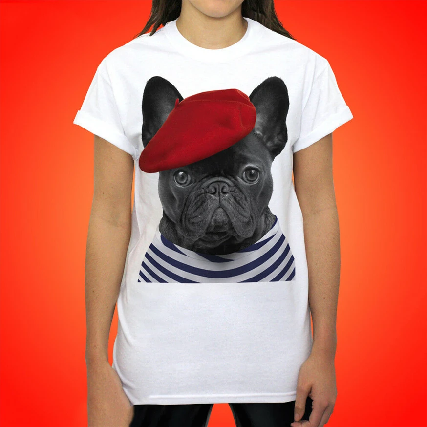 Футболка Frenchie футболка с французским бульдогом милая изображением Парижской