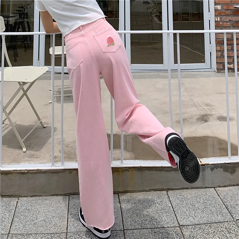 Брюки PinkDenim Женские винтажные с широкими штанинами прямые длинные брюки в