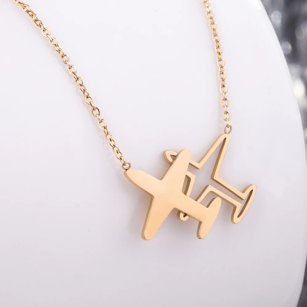 Женский чокер из серебра 925 пробы с подвеской в виде самолета|Ожерелья| |