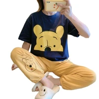disney anime winnie the pooh plus size summer pyama woman set mickey mouse dumbo kawaii cute sets womens outfits pyjama ensemble