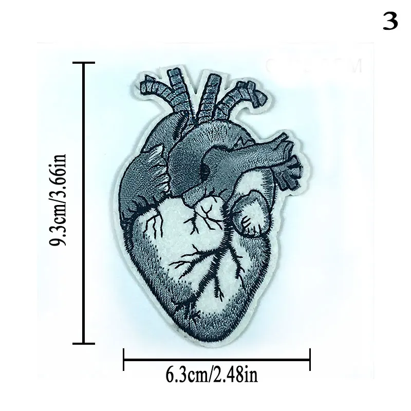 Цветные вышитые вручную наклейки из ткани с имитацией сердца для обуви и