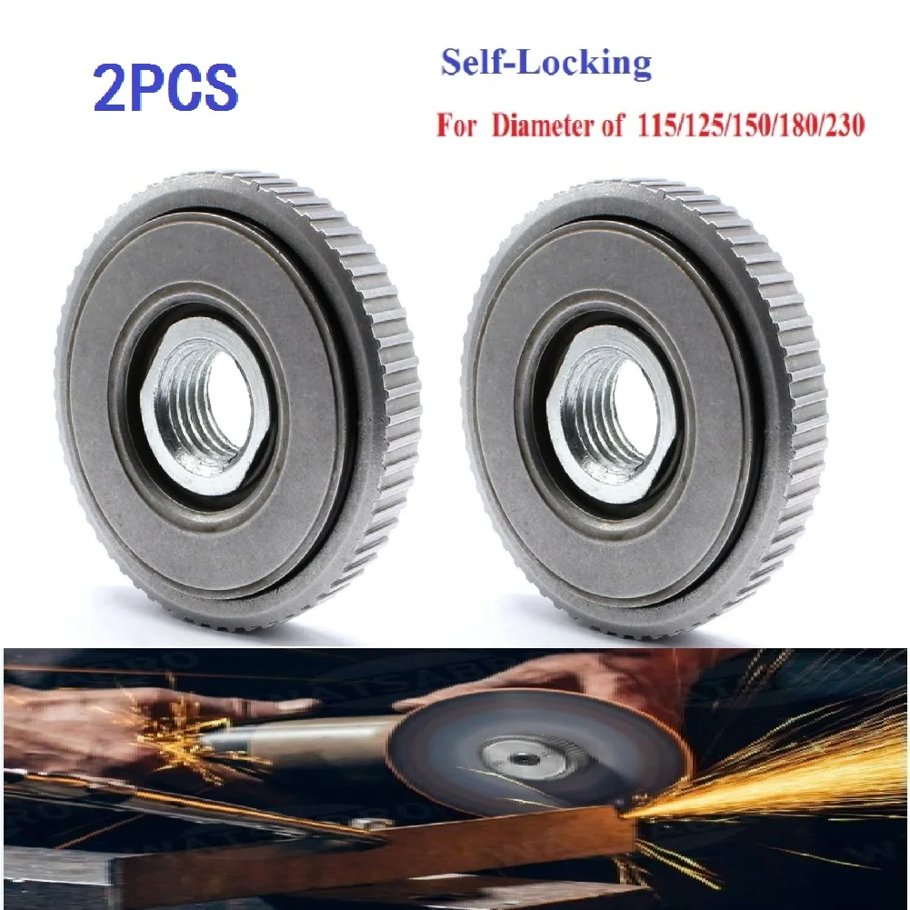 

2pcs M14 Thread Angle Grinder Parts Self-locking Pressure Plate Flange Nut Replace Quick Release Power Tools For Bosch Makita