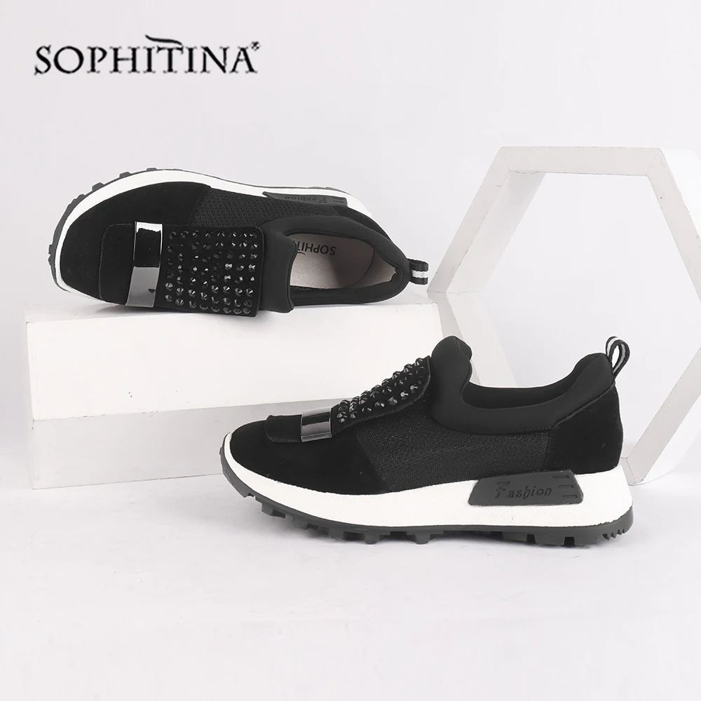 SOPHITINA/удобные ботинки на танкетке Высококачественная замшевая однотонная модная