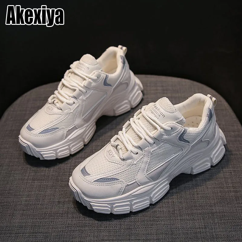 

Женские кроссовки на толстой подошве, белые дышащие кроссовки на платформе, повседневная обувь, весна 2022, bc3223