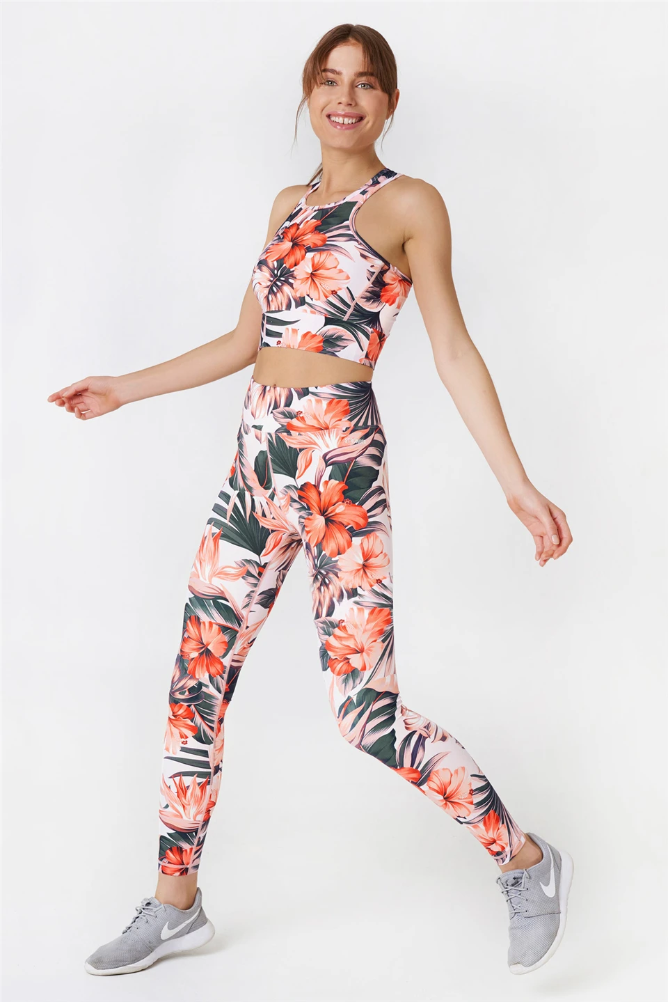 Комплект для йоги с принтом Ariel Sarah женские спортивные Леггинсы высокой талией