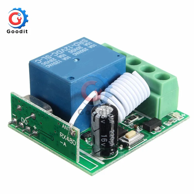 

2PCS DC 12V 1CH Relay 433MHz Receiver Transmitter Universal Wireless Remote Control Switch Relay Board for Arduino Smart Home