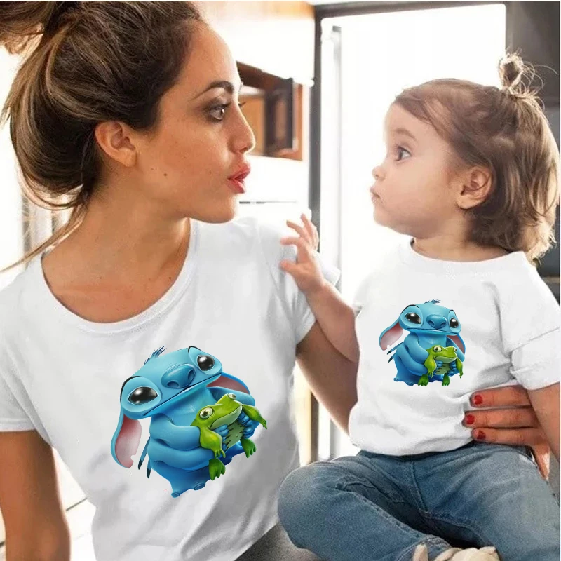 

Funny T-shirt Disney Print Pattern Harajuku Casual Short-sleeved Summer New Baby Parent-child Tee