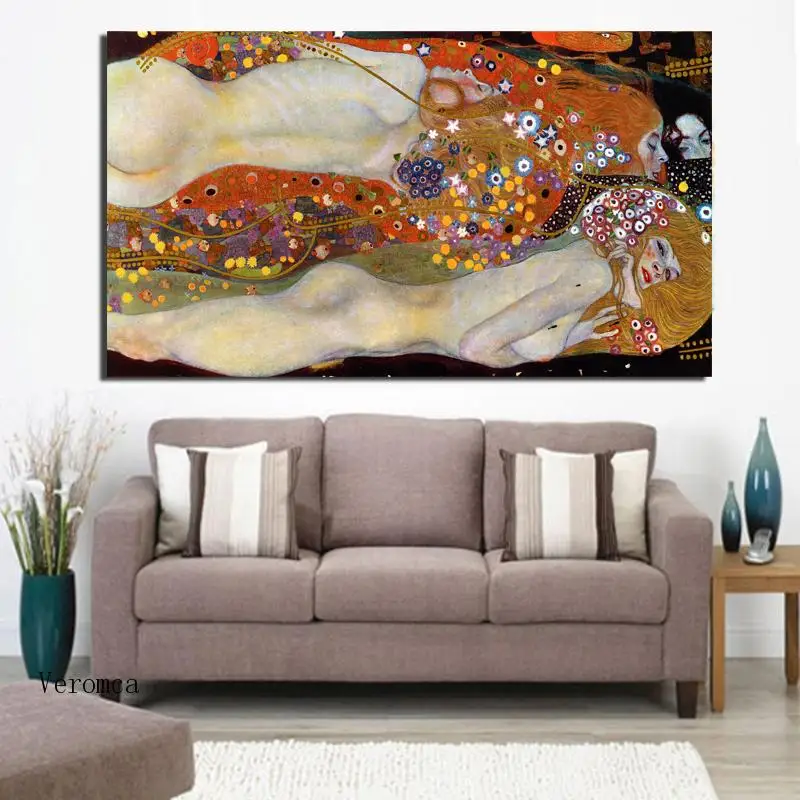 

Nordic Abstract Naked Woman Poster Gustav Klimt Canvas Painting Prints Modular Pictures Modern Home Wall Decor for Living Room