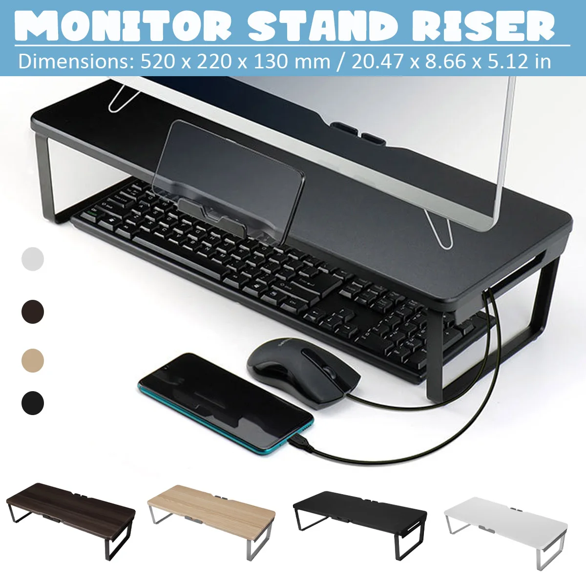 Monitor Stand Computer Riser 3 USB Port Support Charging Desk Phone Holder Multifunction Laptop Screen Shelf | Компьютеры и офис