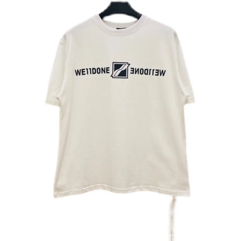 

box we11done New small square letter printed Tee loose BF wind welldone short-sleeved T-shirt