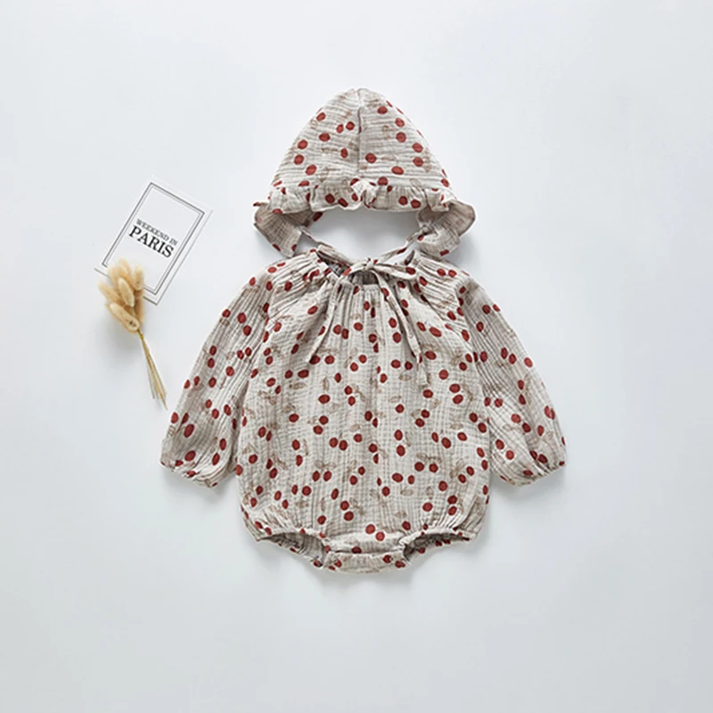 Вишня симпатичная одежда комбинезоны для девочек модные милые 2020 новорожденных