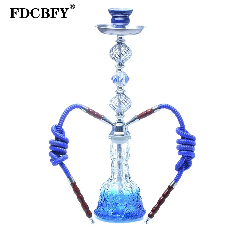 

Арабский кальян FDCBFY, пластиковая двойная трубка, кальян со стеклянной основой, узор из нержавеющей стали, керамическая трубка для кальяна, ч...