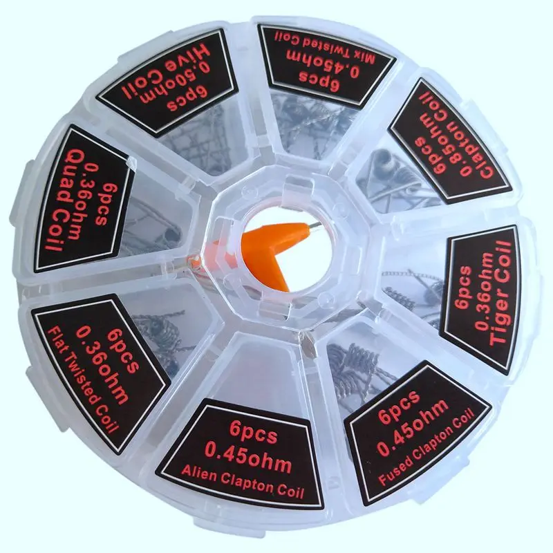 Promotion! 8 in 1 Clapton Coil platte twisted Mix Fused clapton Alien Premade | Screwdriver