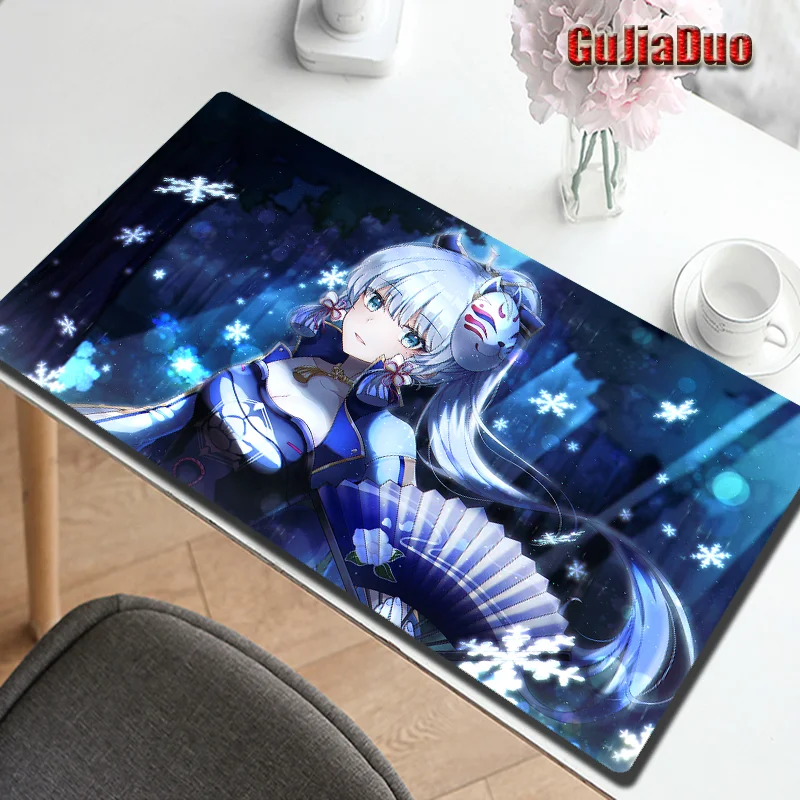 Kamisato Ayaka Genshin Аниме Коврик для мыши большой геймерский компьютерный Настольный