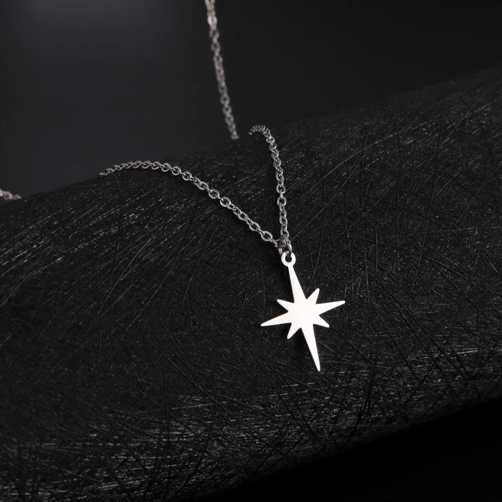 Teamer ожерелье из нержавеющей стали для женщин подвеска North Star минималистичное