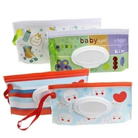 baby wet wipes tissue box flip cover snap strap wipes holder case refillable reusable container carrying bag stroller accessory