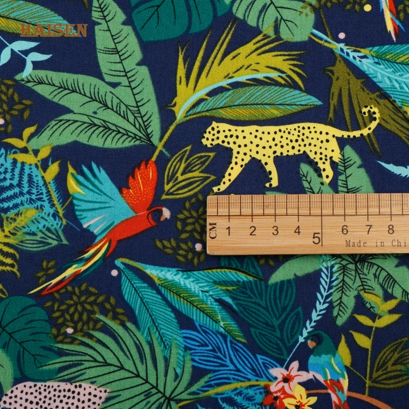 Серия животных джунглей поплин бязь хлопчатобумажная ткань простая с принтом