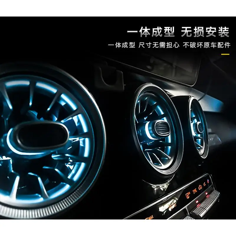 

LED Air Condition Ambient Light Front Console AC Air Outlet Vent Outlet Turbo Style For Mercedes Benz GLC X253 C253 2015-2020