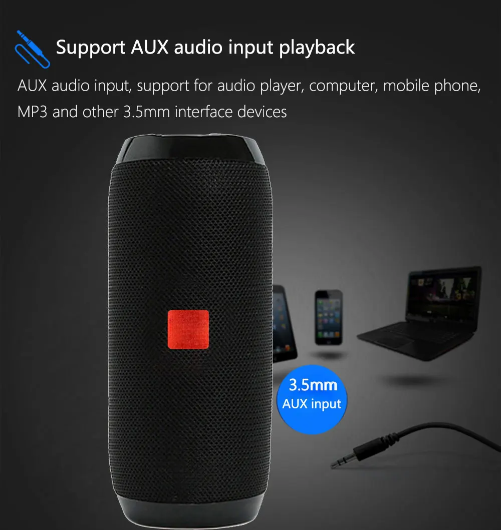 Портативный беспроводной Bluetooth динамик наружный стерео Бас громкий динамик коробка сабвуфер колонка с TF картой FM AUX MP3 музыкальный плеер TG