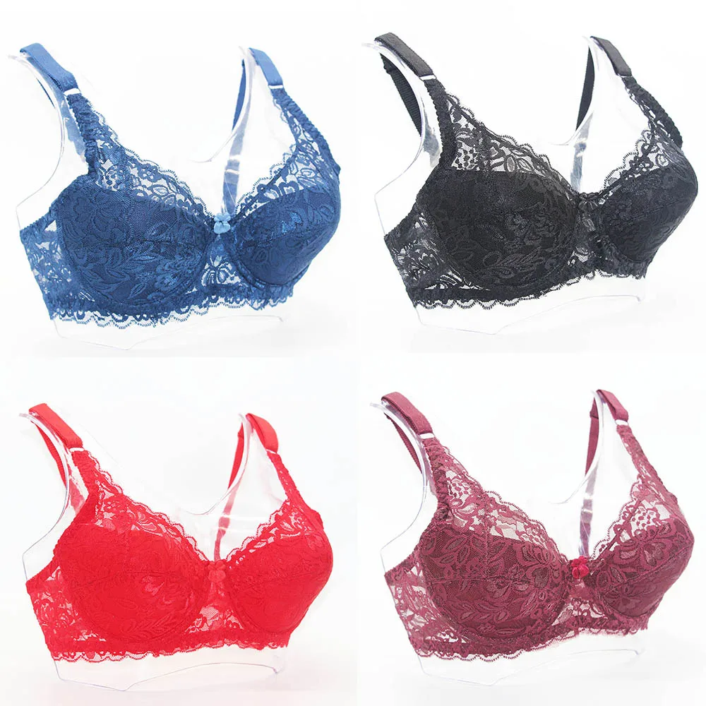 

Bras for Women Sexy Lace Bra Underwire Gather Adjustment Plunge Lingerie Embroidery Underwear BH Top Plus Size 32-42 A B C D Cup