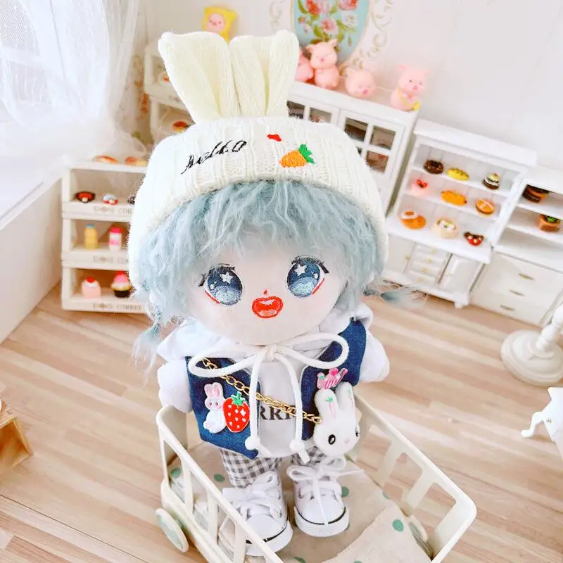 

Cowboy crown rabbit vest 20cm set 20cm baby clothes star cotton doll clothes