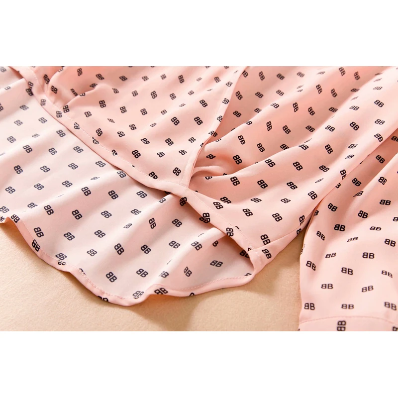 

New HIGH QUALITY Fashion 2021 Designer Shirt Women's Bow Collar Long Sleeve Floral Print Blouse Shirt