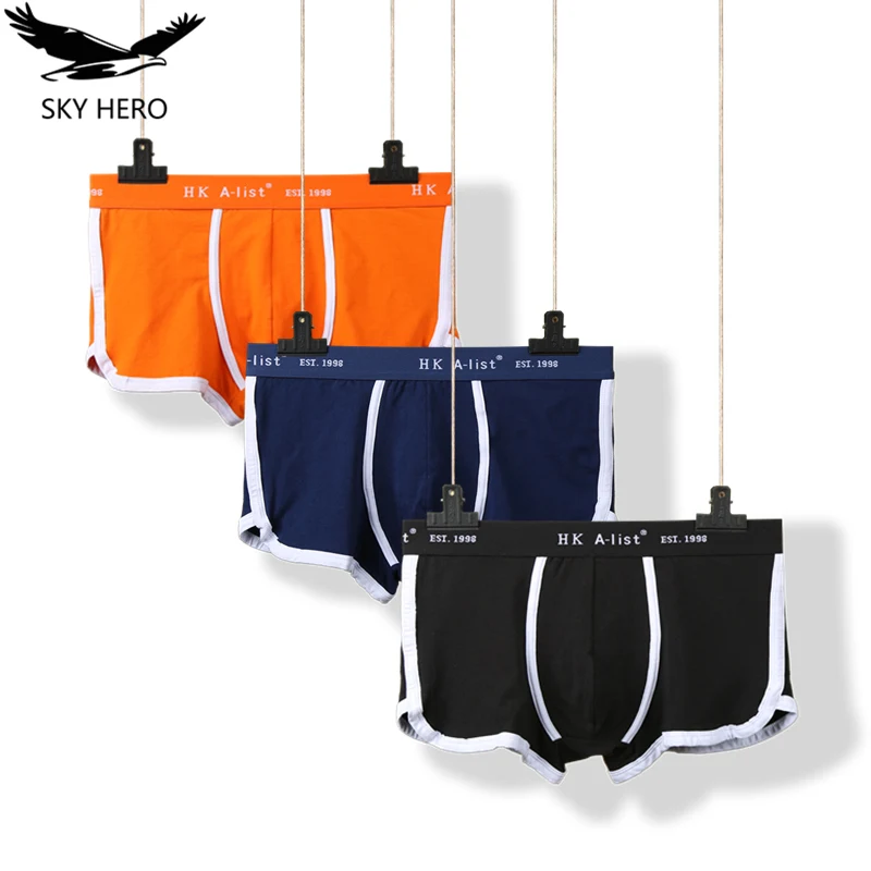 3 шт./лот боксеры мужское хлопковое нижнее белье мужские трусы дышащие шорты хит