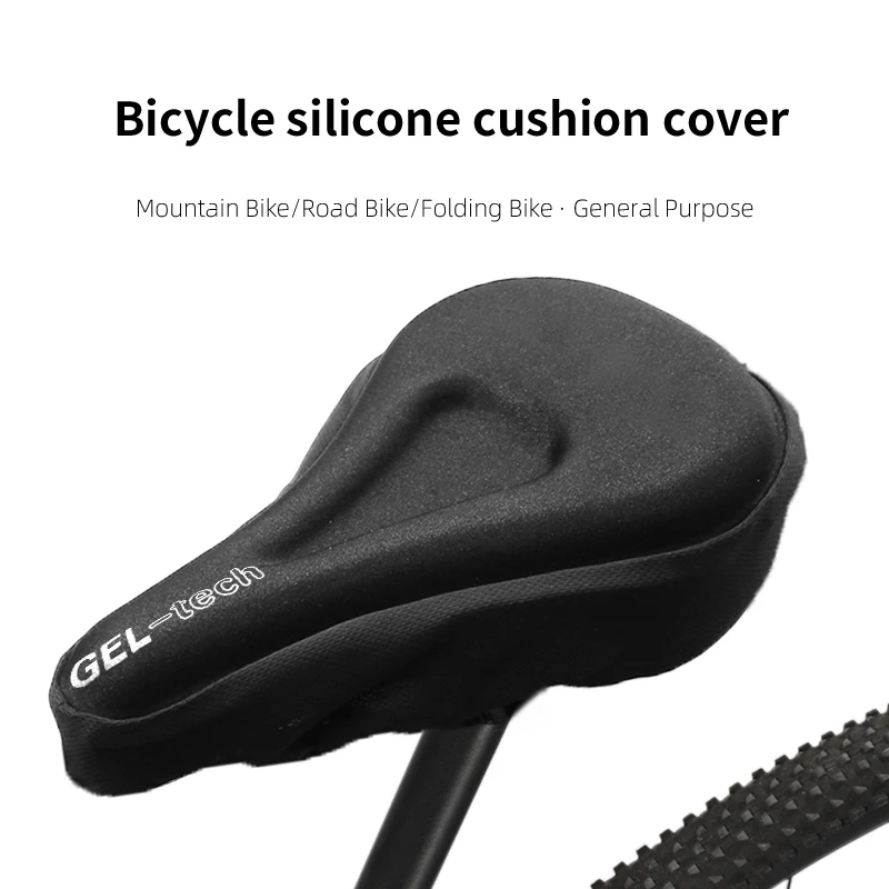 

Custom Logo Bicycle Seat Cover High Quality Comfortable Exercise Silicon Waterproof Gel Bike Seat Gel Cover Cycling Accessories