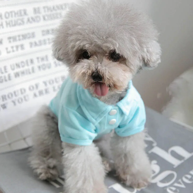 Рубашка-поло для собак ярких цветов одежда домашних животных маленьких и средних