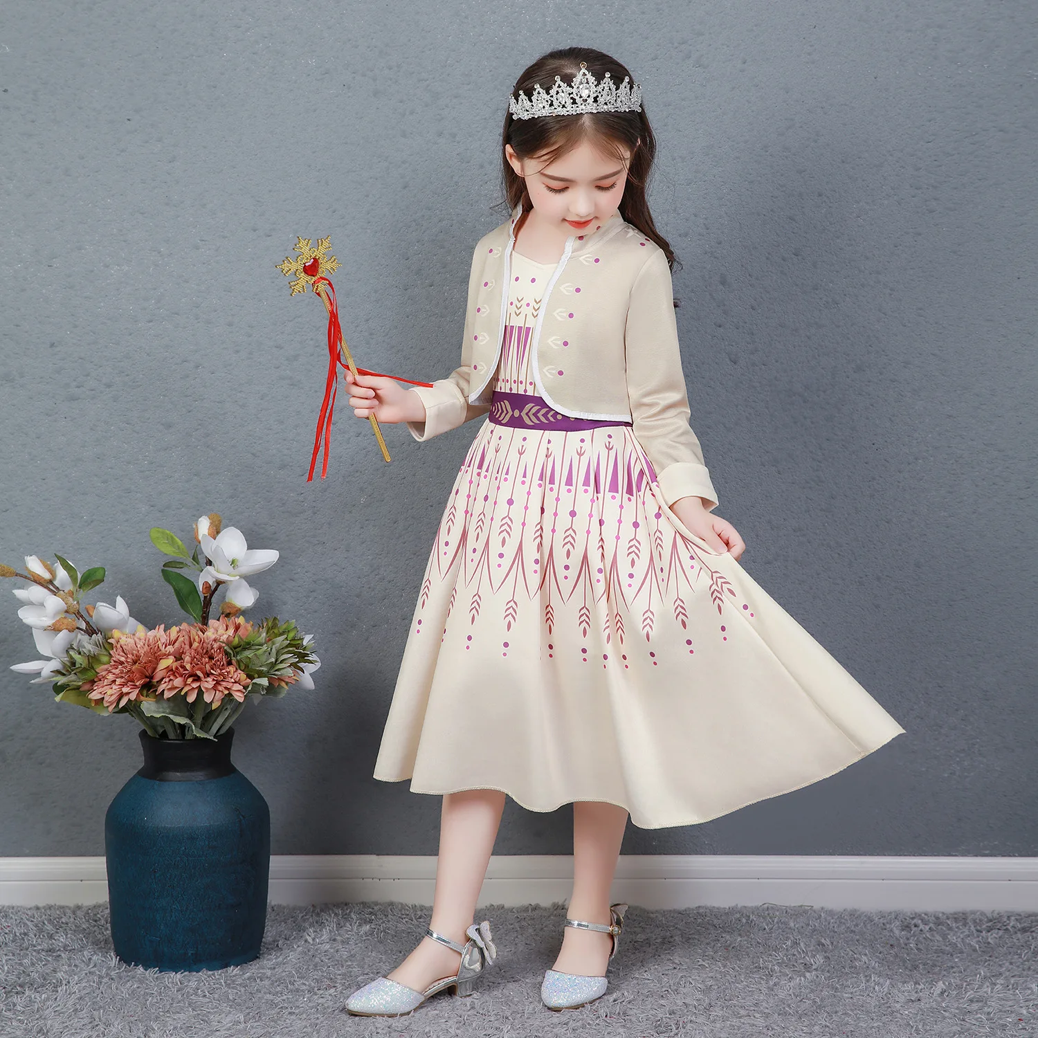 Платье для девочек красивые платья косплея на Хэллоуин желтый Рождественский